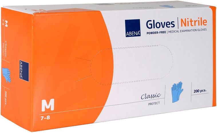 slide image Abena Classic Nitril Handschuh in der Farbe blau (200 Stk./Box)