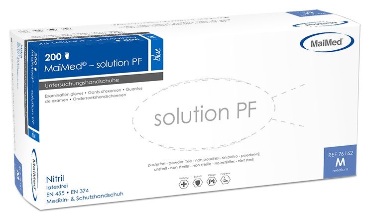 slide image MaiMed solution PF Nitril Handschuh in der Farbe blau (10x 200Stk.)