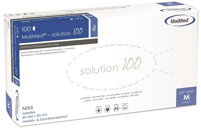 slide image MaiMed® – solution blue Nitrilhandschuh puderfrei (10x 100 Stk.)