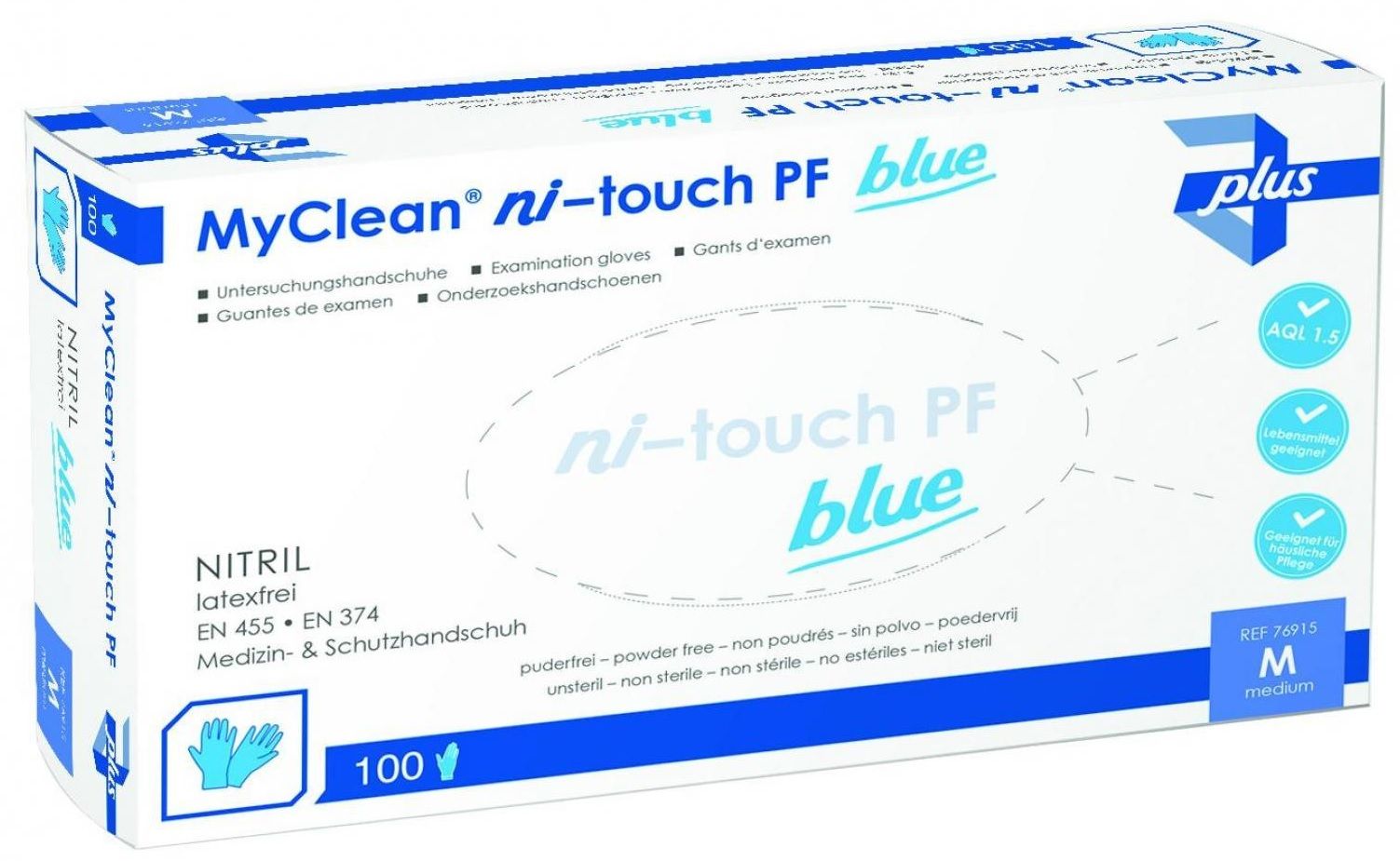 slide image MaiMed Ni-Touch pf Nitrilhandschuhe 10x 100 blau-Gr. M